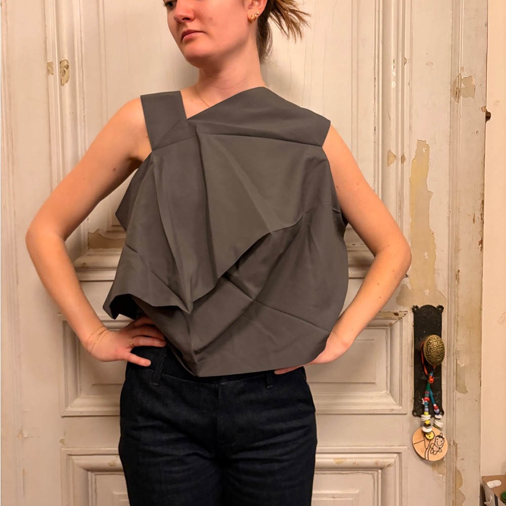 Issey Miyake 1325 line Fractal Solid Woven Top - Picture 2 of 7